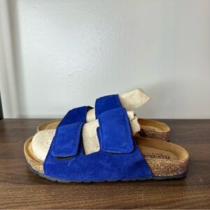 Women's Blue Suede Sandals